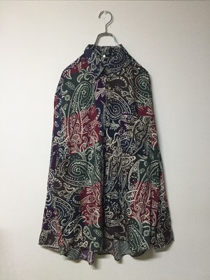 総柄 デザインシャツ ペイズリー柄