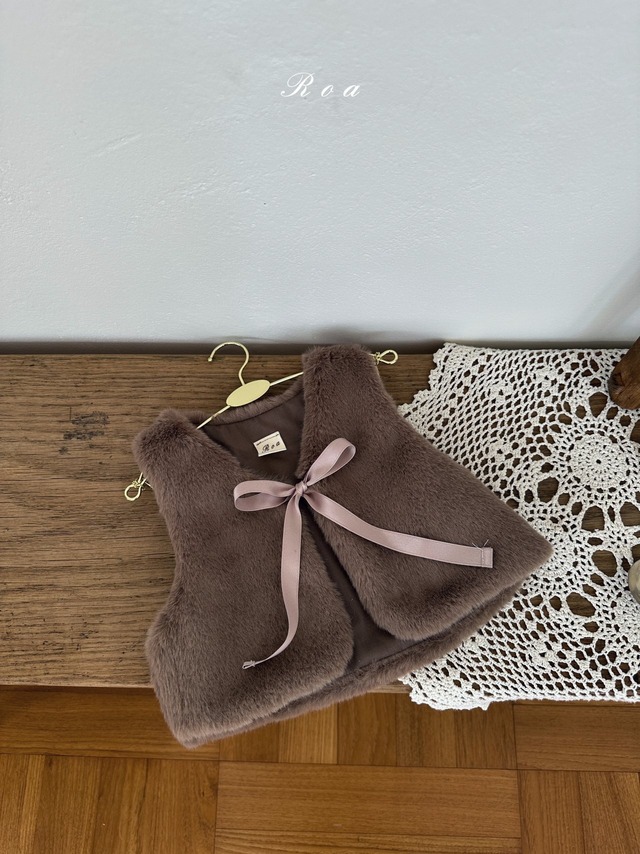 ラスト1 creamM【即納】<Roa>  Mink vest