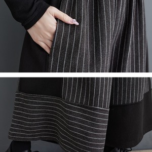 Wide Leg Striped Black Pants / ワイドレッグ ストライプ ブラック パンツ