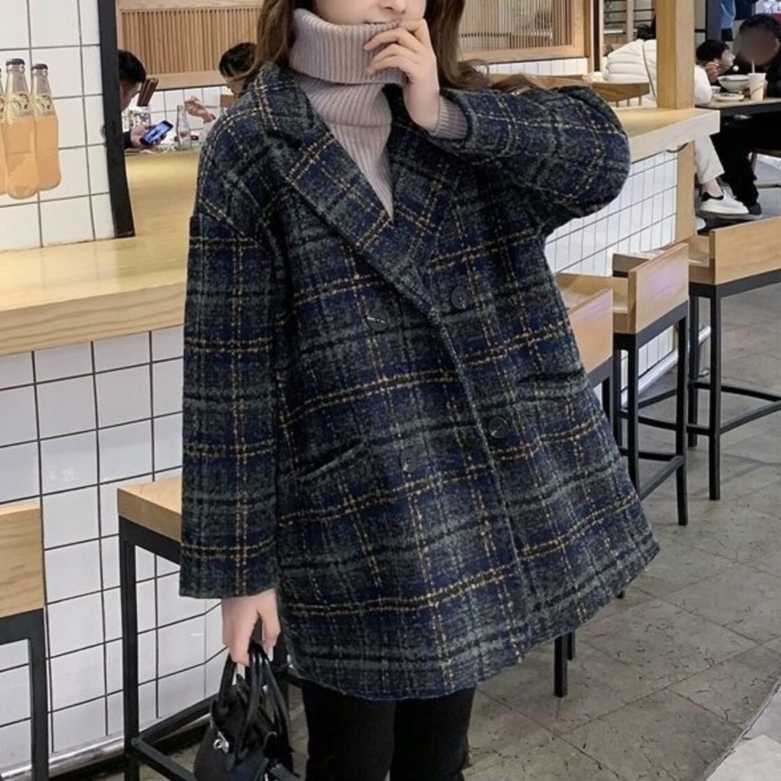 2color レディース アウター ジャケット コート ツイードコート 