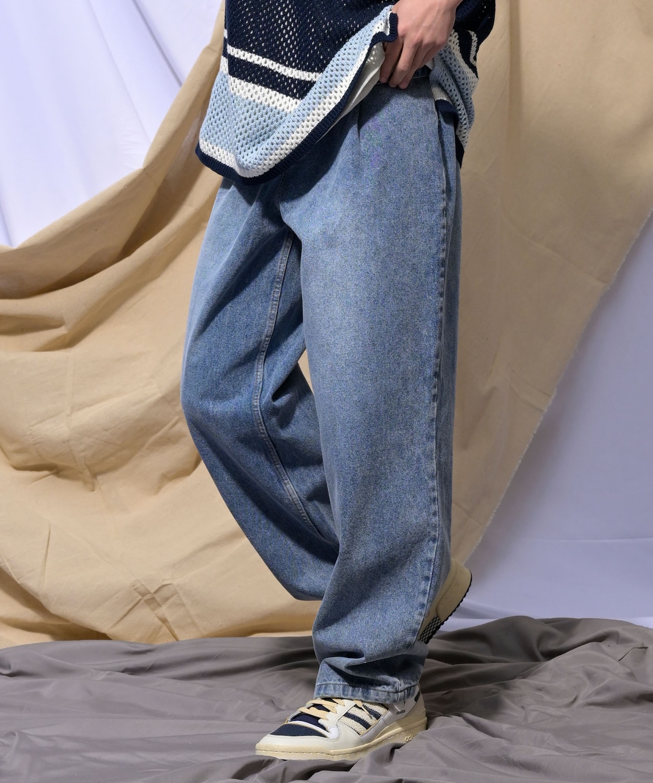 【#Re:room】VINTAGE TUCK WIDE DENIM［REP208］