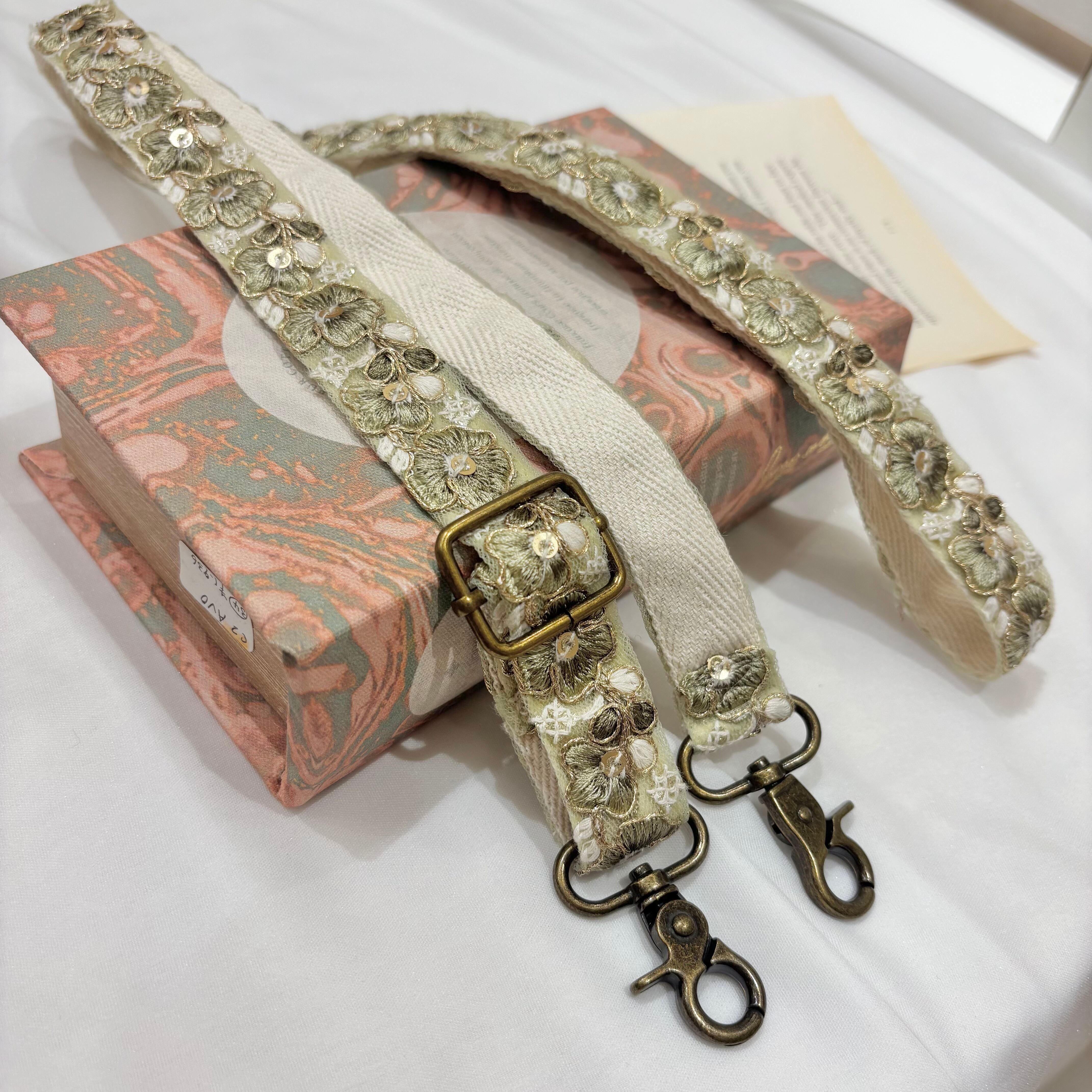 【長さ調整可能！】インド刺繍リボン ショルダー(A71-10)③