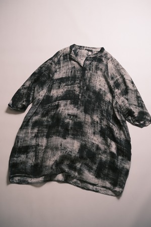 OSKA Over-size Abstract Print Linen Tunic