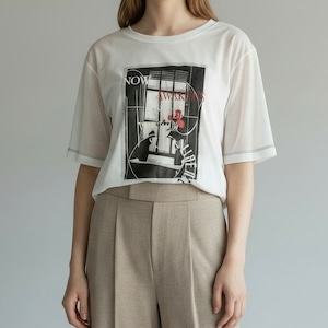 モノクロアートプリントTシャツ 84781-210