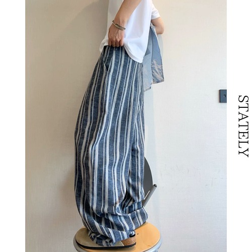 Urban Stripe ワイドスラックス_B195 画像