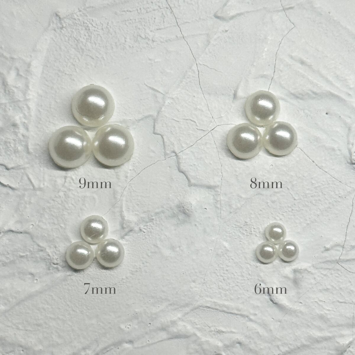 ネイルパーツ パールストーン オフホワイト 6mm〜9mm 1.0g P-1 nail