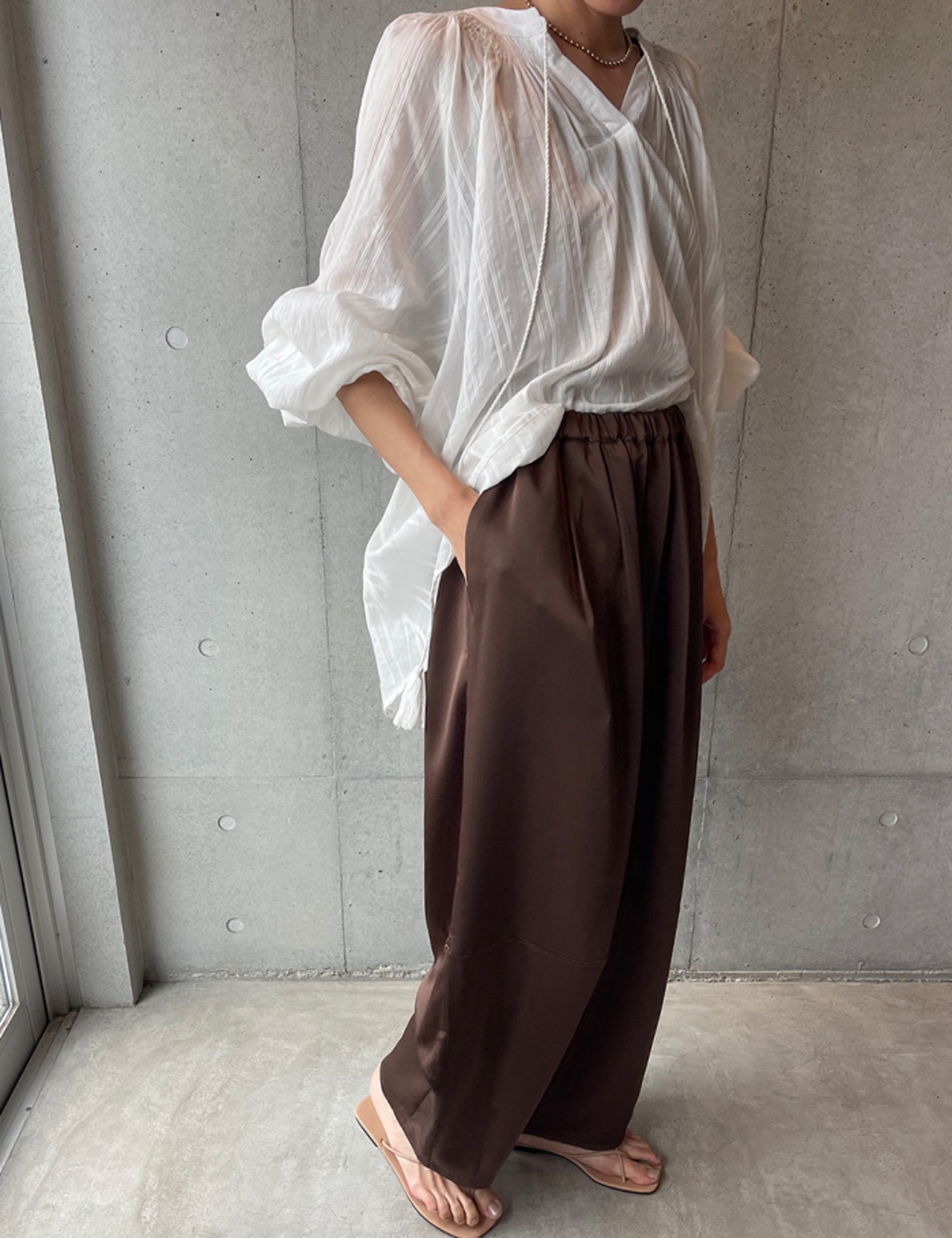 【25aw】Premium-satin Baggy Pants_3colors