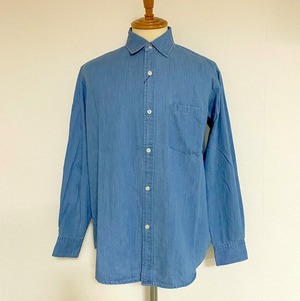 Denim Regular Collar Shirts　Blue