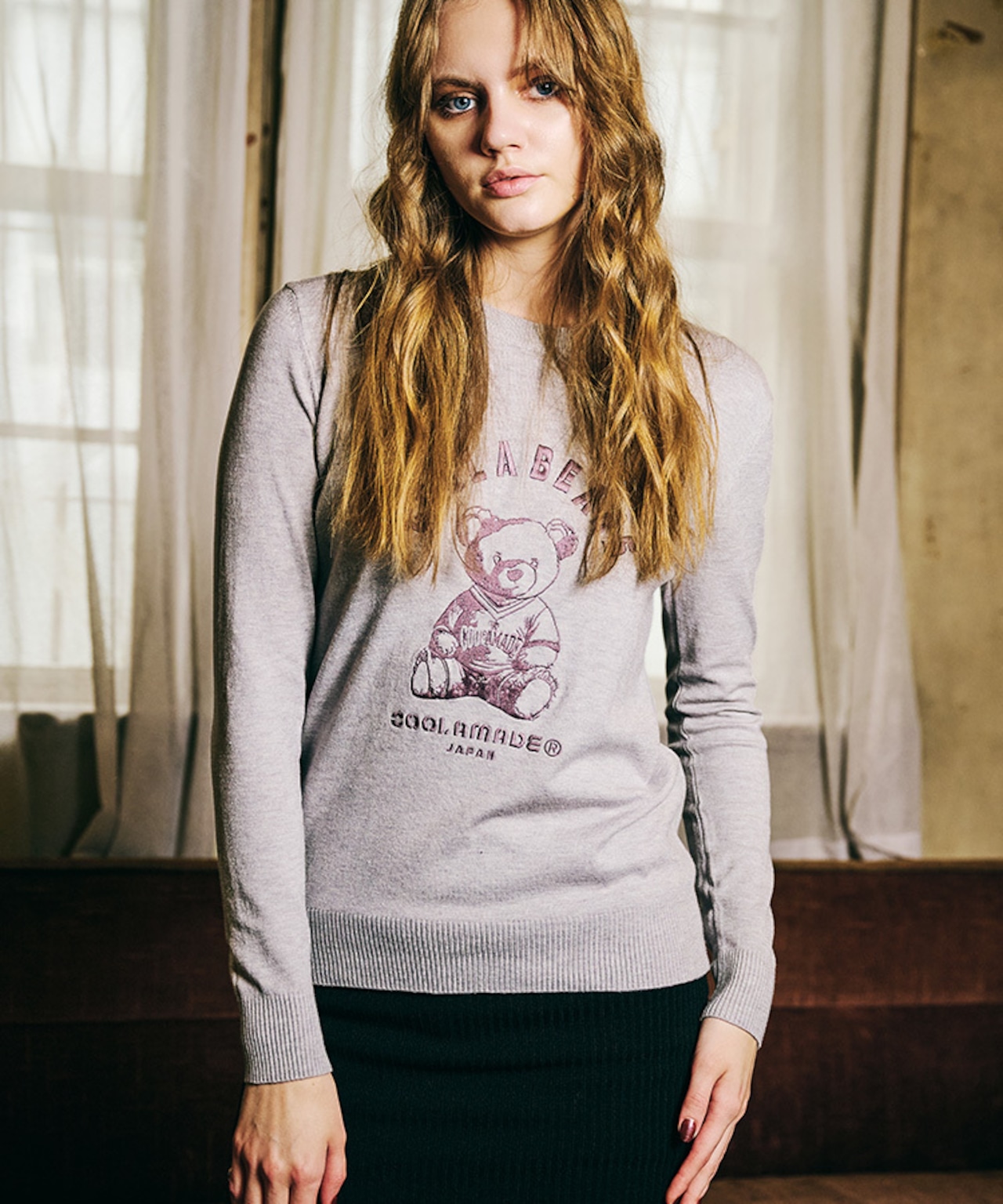 COOLAベアーエンブロイダリーTOPS (GRAY)　CQ-47099