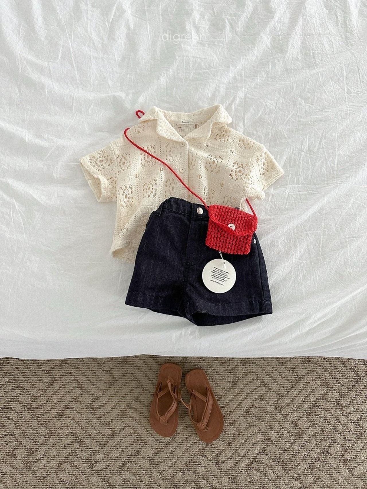 【送料無料/取寄/韓国直送】digreen 26/SM  better day クロシェシャツ｜夏服｜韓国子供服