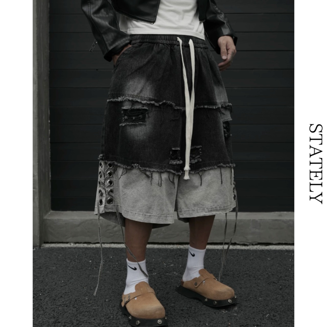 Layered Denim ショーツ_B141・画像4