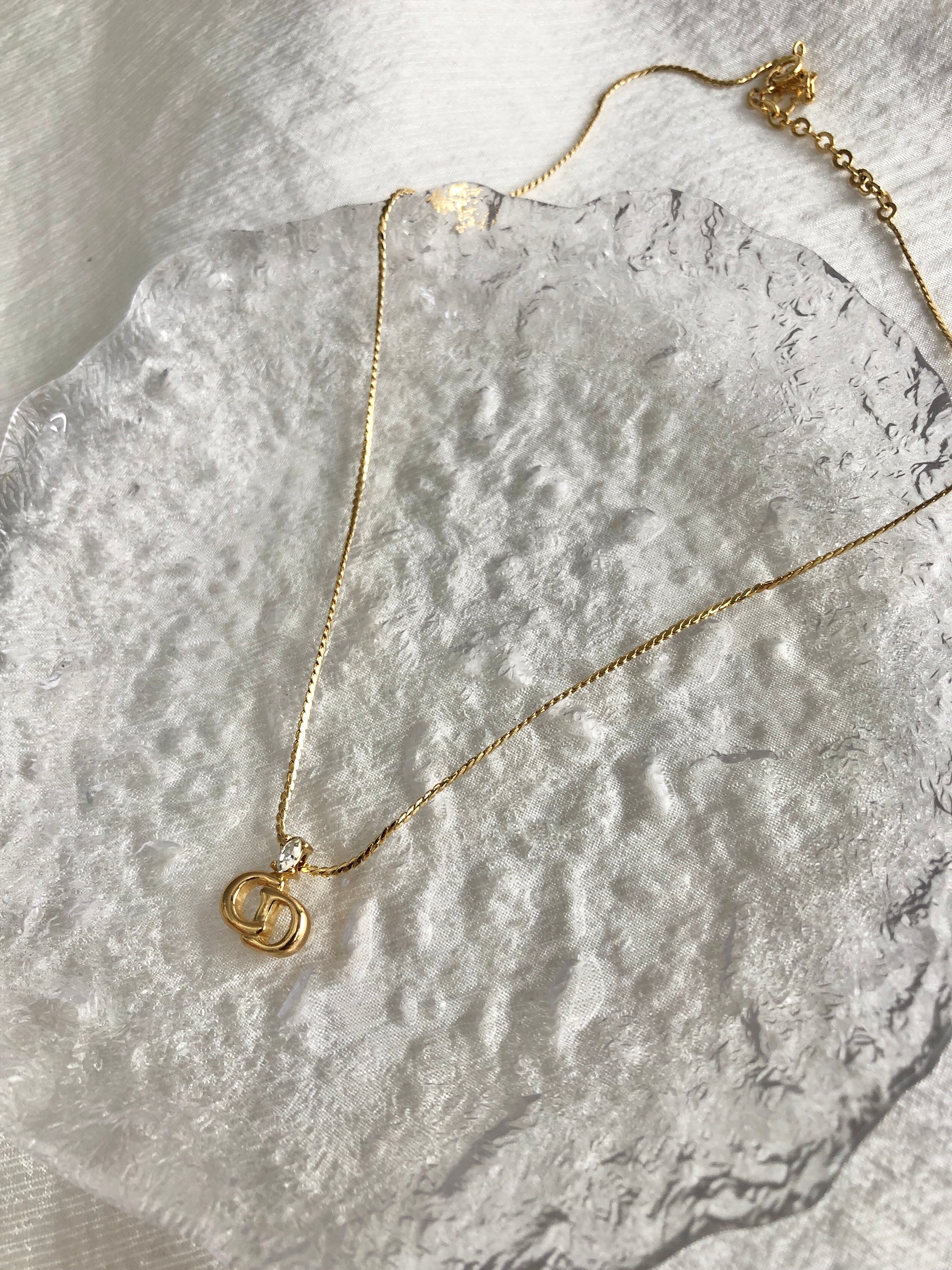 美品　激レア　オールド　ディオール　パープルストーン　ゴールドネックレス Christian Dior クリスチャン ディオール ネックレス ゴールド ロゴ
