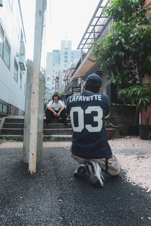 LFYT × blazz works VINTAGE FOOTBALL TEE [NAVY]