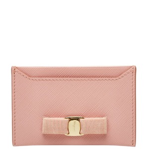 サルヴァトーレフェラガモ ヴァラ カードケース IR.22.C500 ピンク レザー レディース Salvatore Ferragamo 【中古】