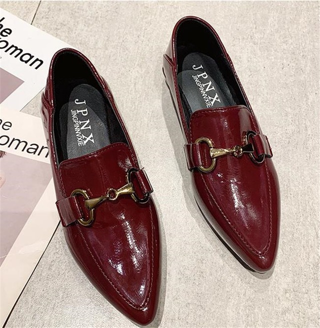 ビット付 ポインテッドトゥ ローファー ローヒール マニッシュ モード Kupono ビット付 ポインテッドトゥ ローファー ローヒール マニッシュ モード Kupono