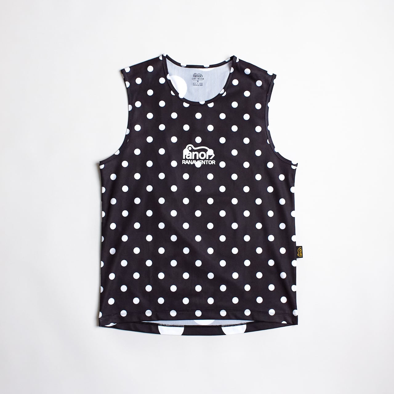 ranor(ラナー)DOT NOSLEEVE - BLACK×BLACK メンズ・レディース メッシュスリーブレス
