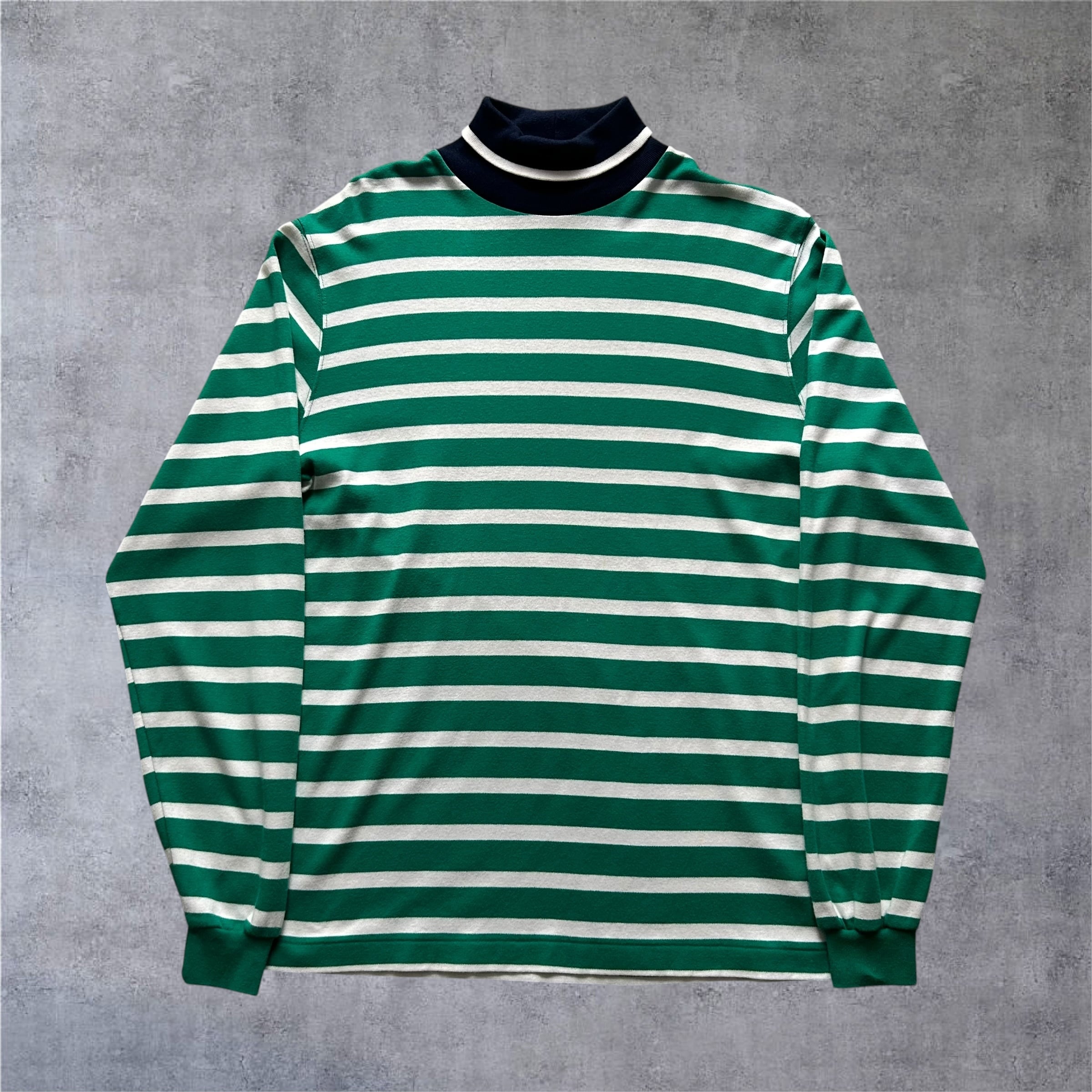 1990s Lands' End Turtle Neck Border L/S T-shirt【高円寺店】