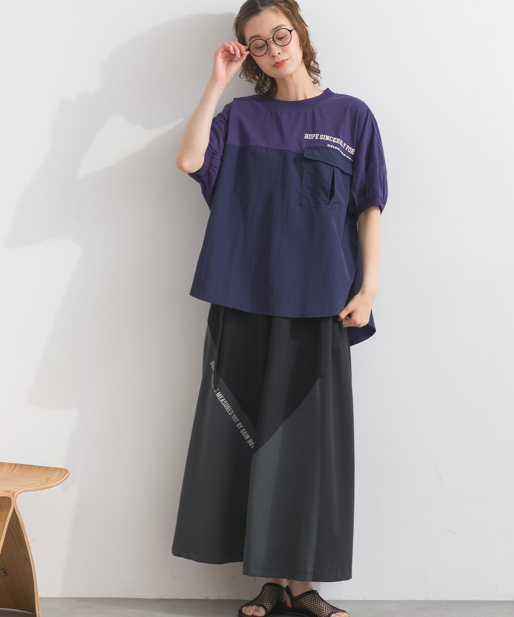 K262054 ナイロン切替ポケットつきプルオーバー / Nylon Panel Pocket