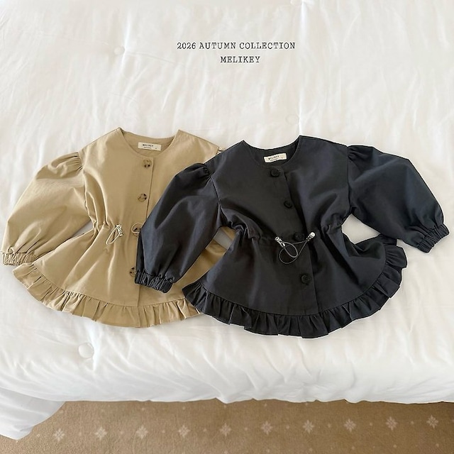 【取寄】melikey|momo frill trench coat|モモフリルトレンチコート|XS-JM|kids&jr|26 autumn