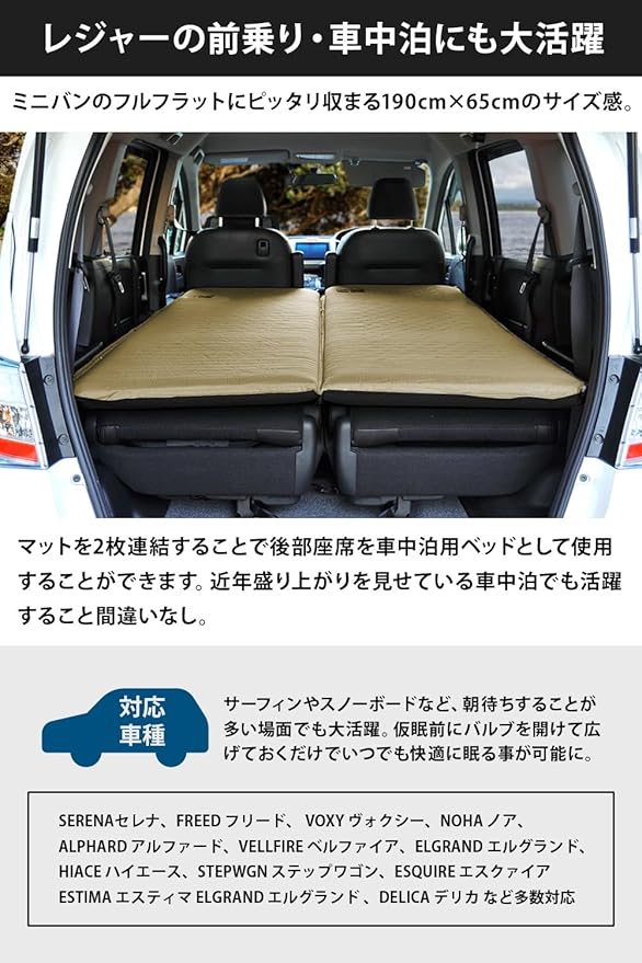 WAQ キャンプマット 車中泊マット 厚手 8cm コンパクト R値 6.0 特殊