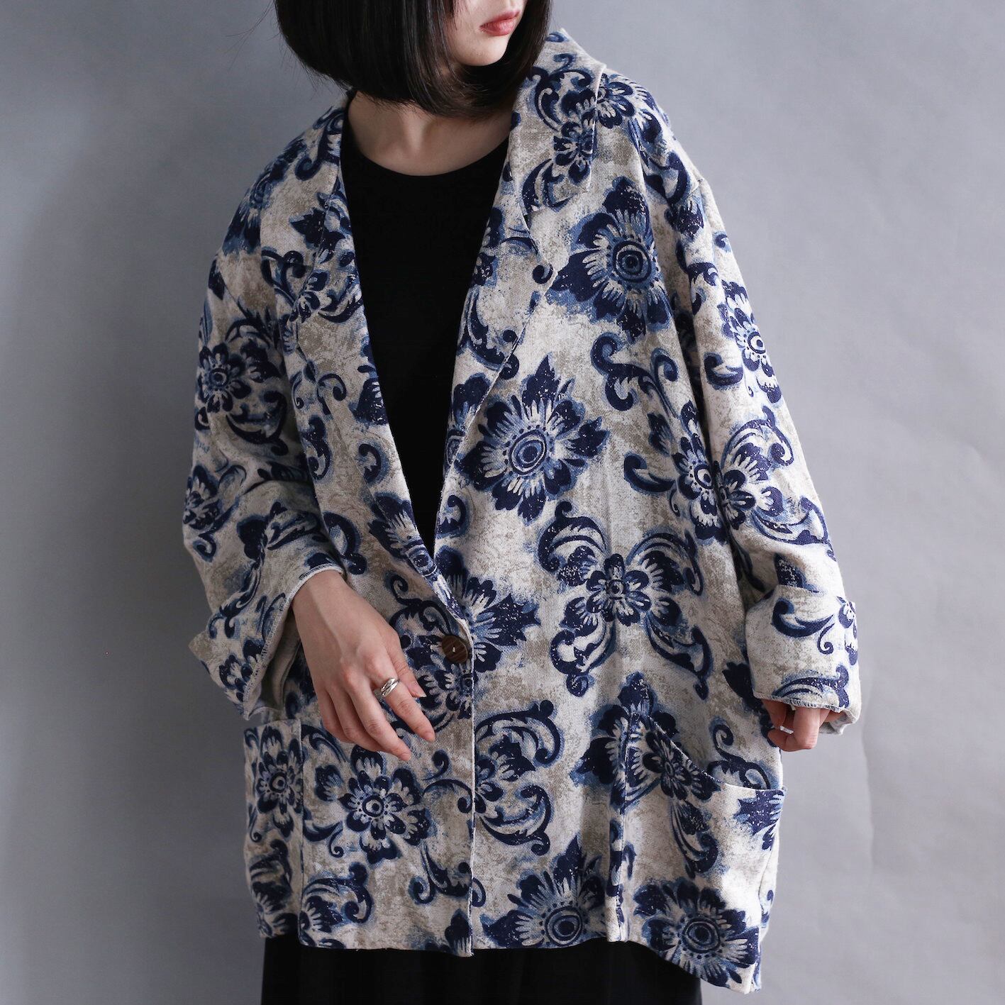 art flower pattern l/s easy tailored jacket