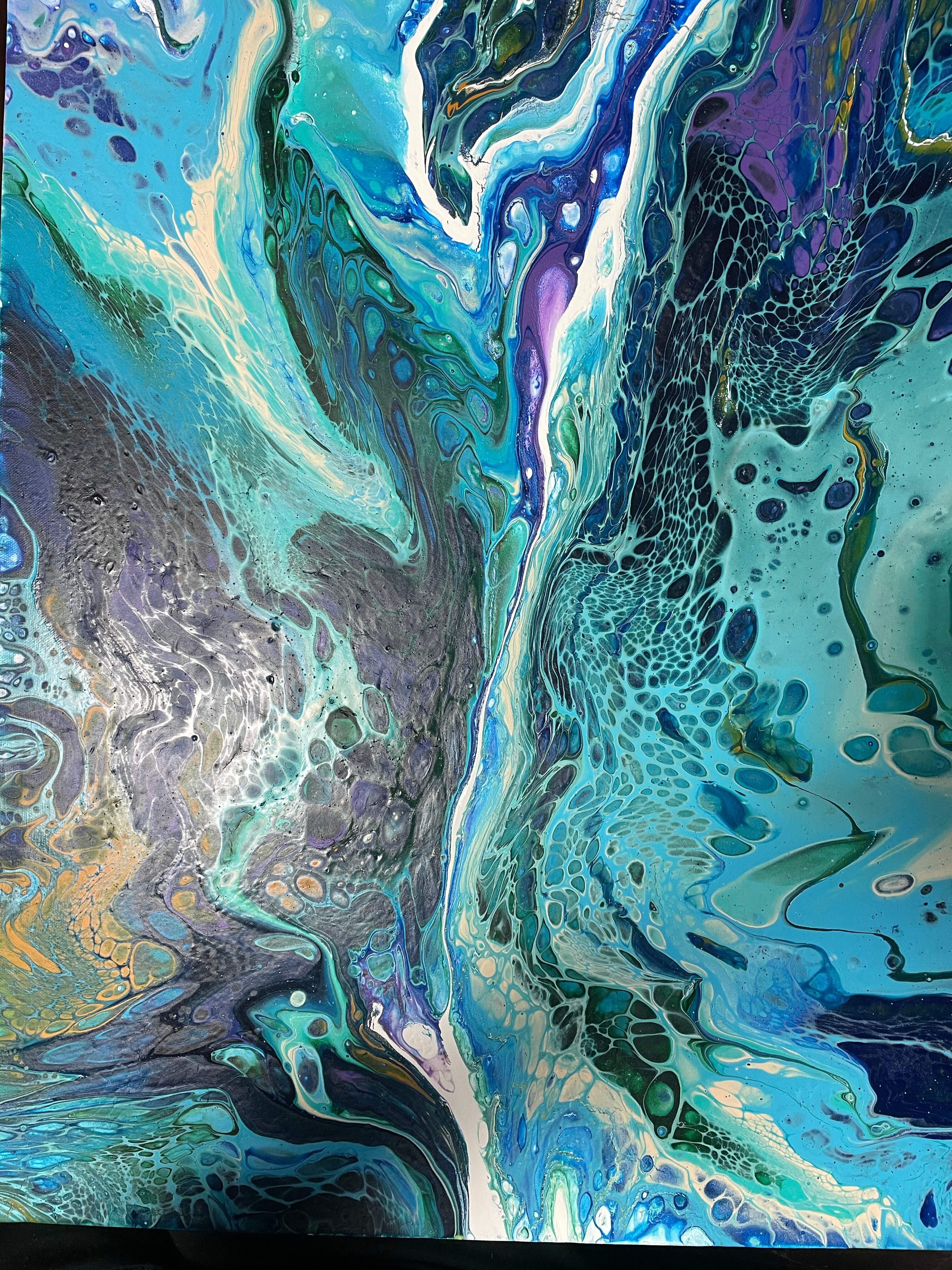 ニスなし 展覧会出品作品 ポーリングアート たらしこみアート