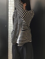 【新作5％OFF・3日間】Stripe Knit Cardigan_onecolor