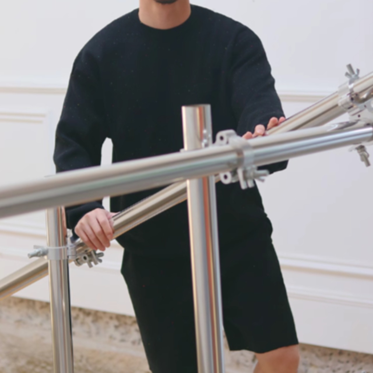 ベーシックラウンドネックニット（別売りでセットアップのショーツあり）　0842