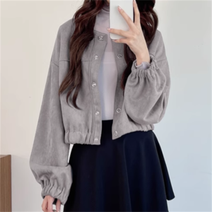 【送料無料】 ジャケット ブルゾン アウター 羽織り 3色 ジャンパー 袖あり 長袖 Vネック Aライン フレア ショート ボタン かわいい 大人可愛い 大人女子 こなれ感 シンプル カジュアル 大人 上品 おしゃれ お洒落 ラフ コンサバ ガーリー ヘルシー 無地 春 20代 30代 40代 レディース 女性 デート お出かけ お茶会 女子会 休日 演奏会 授業参観 着回し プチプライス カラバリ デイリーユース 普段使い オルチャン 韓国系 ファッション 定番アイテム 着痩せ インスタ映え