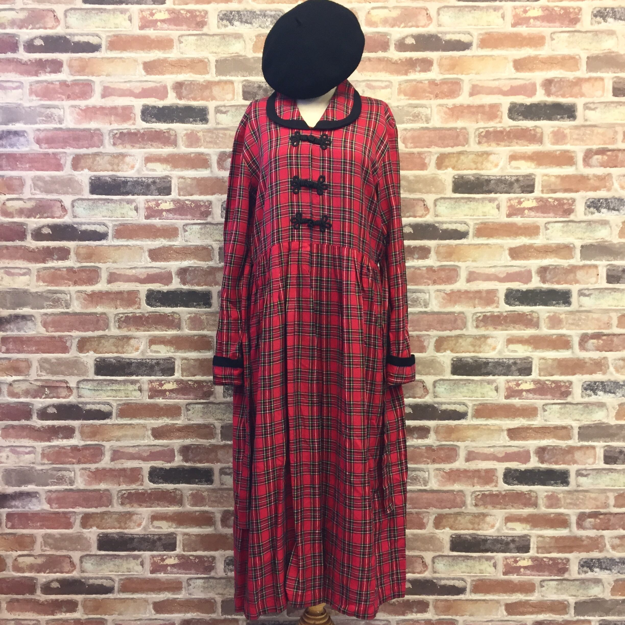 Check Red One-piece