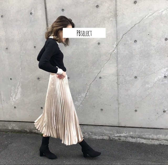 ◆即納◆satin  pleats skirt（ご注文から1-4営業日でお届け）