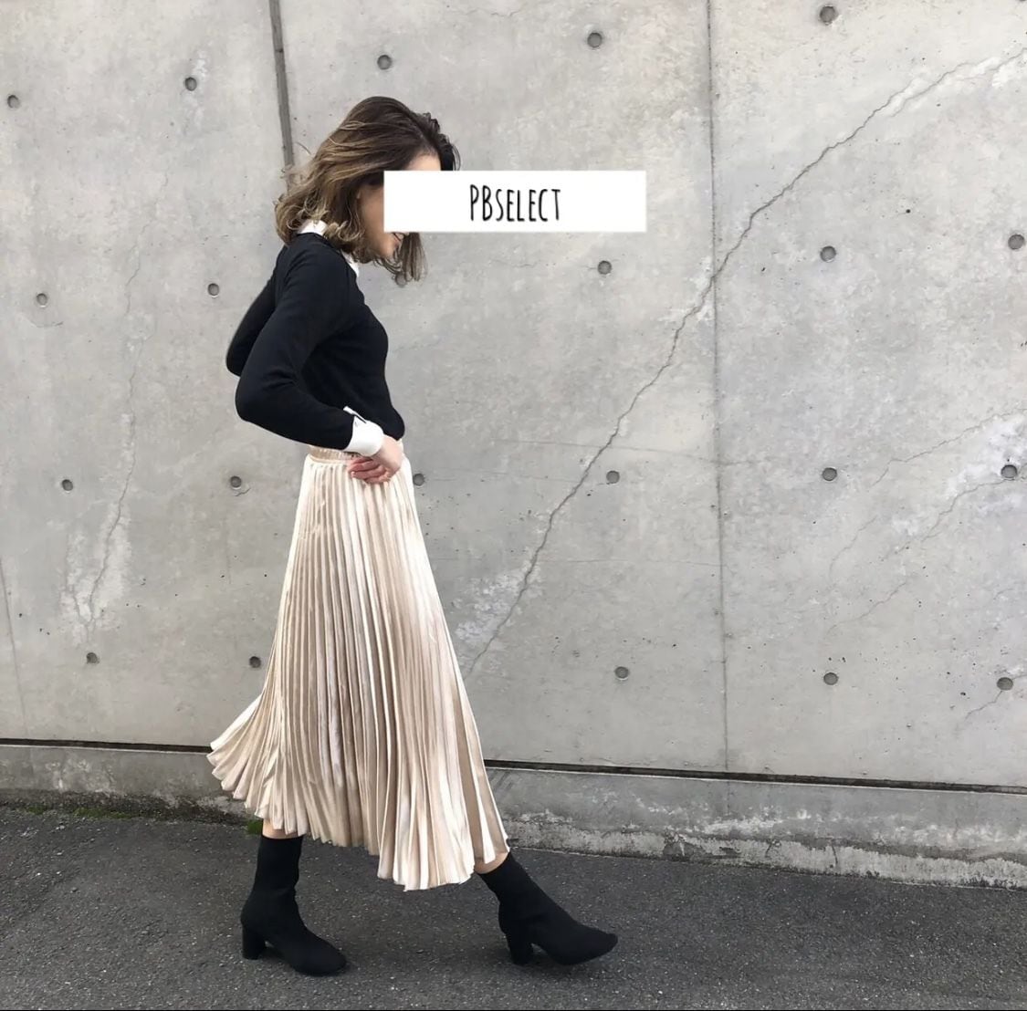 ◆即納◆satin pleats skirt(ご注文から1-4営業日でお届け)