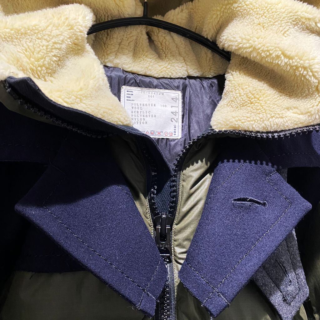 sacai サカイ 20AW キルティング パデッドジャケット カーキ