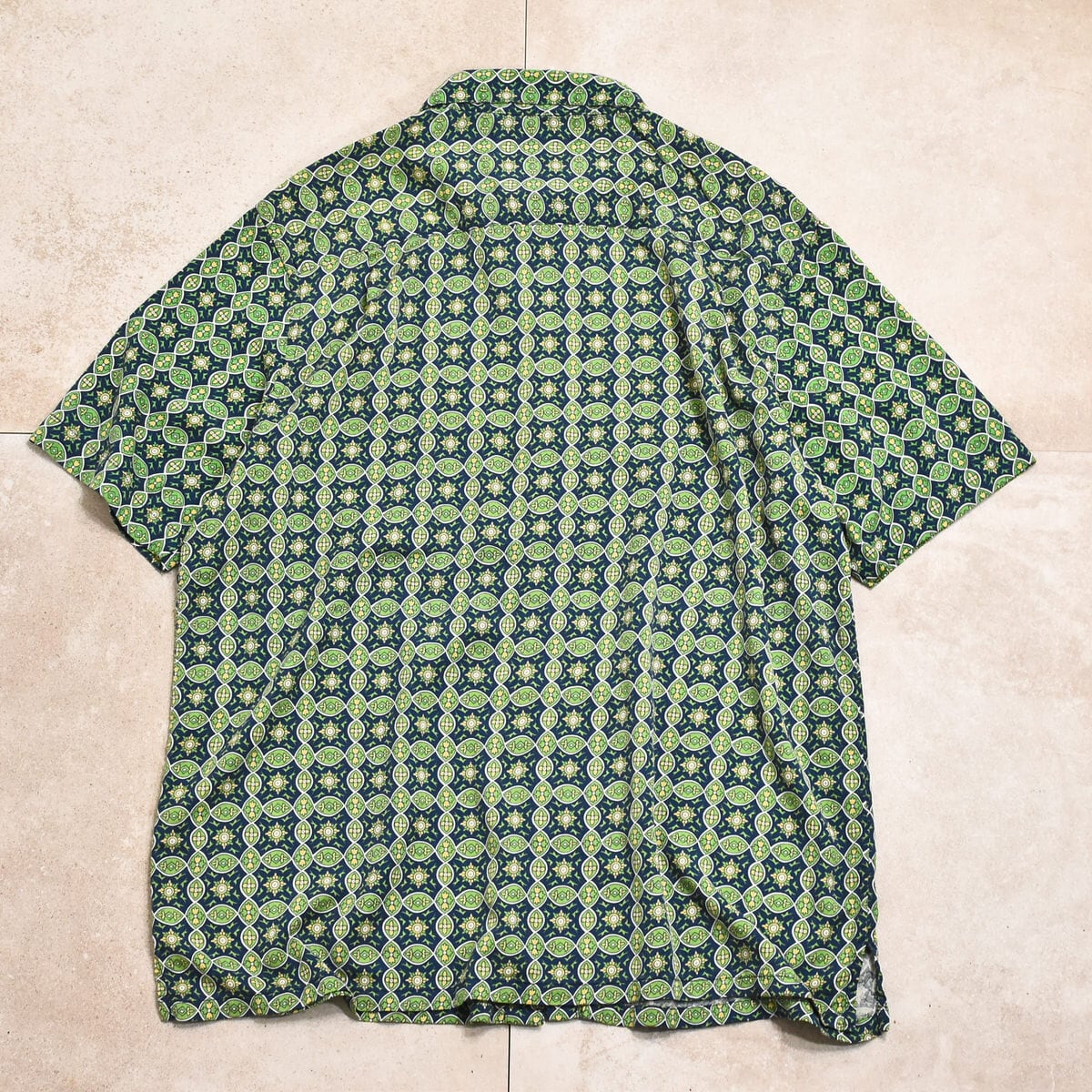 90s～ Vintage Silk mosaic pattern silk shirt | 古着屋 grin days