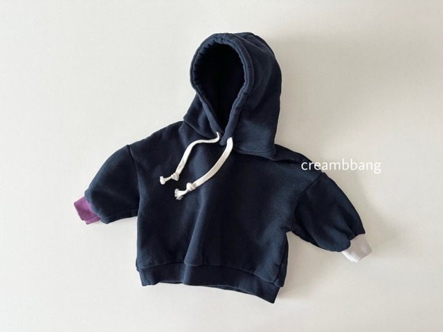 そで配色フーディ 【creambbang】