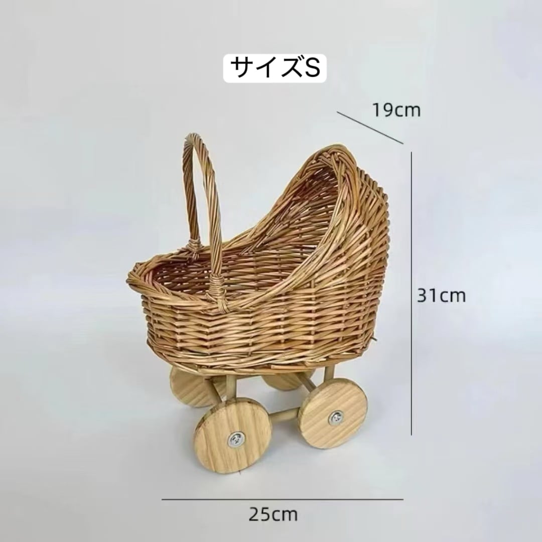 やさしい雰囲気の 藤編みナチュラル手押し車 | LittleBean丨海外子供服
