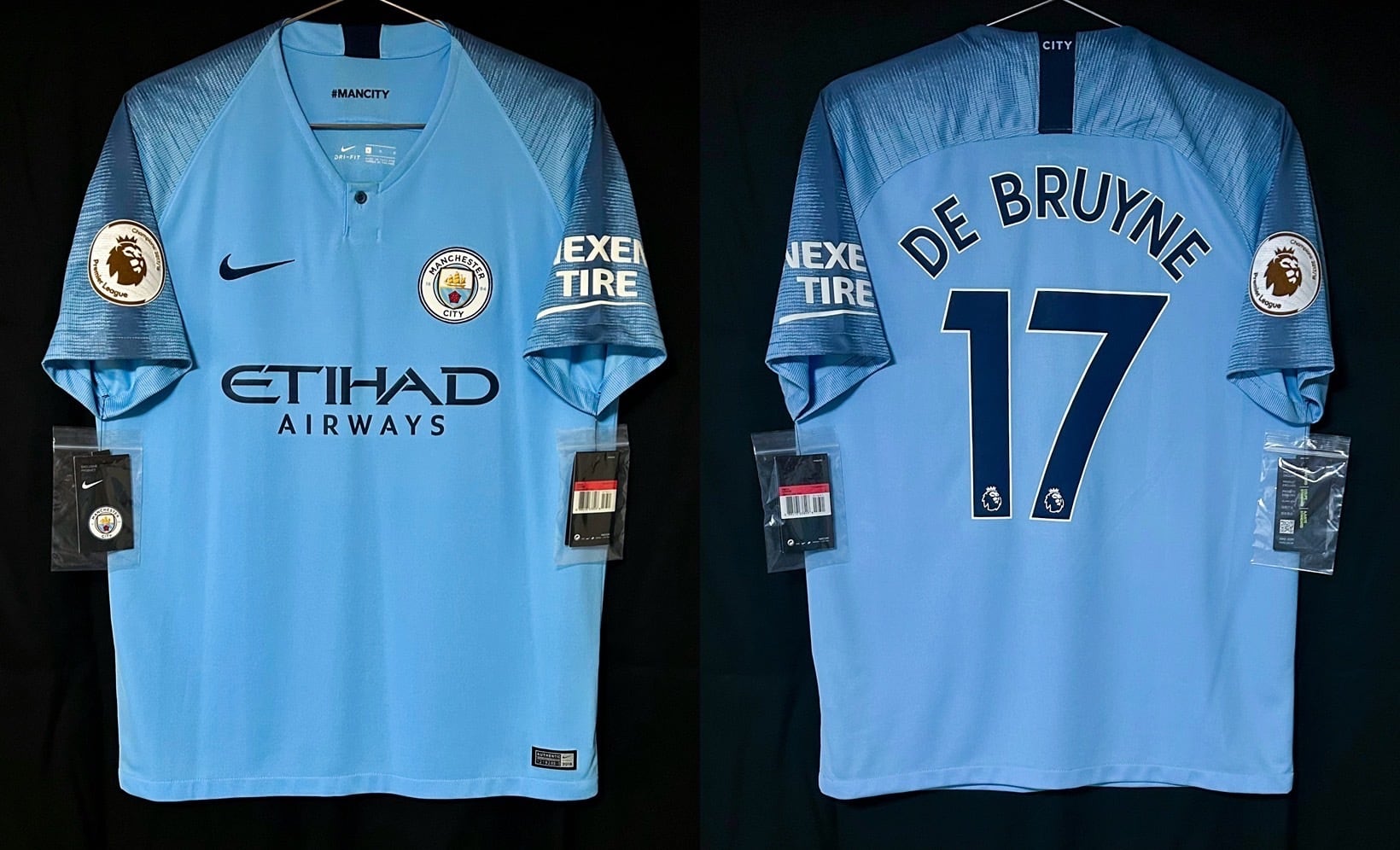新品タグ付】マンチェスター・シティ 18/19 (H) / デ・ブライネ #17