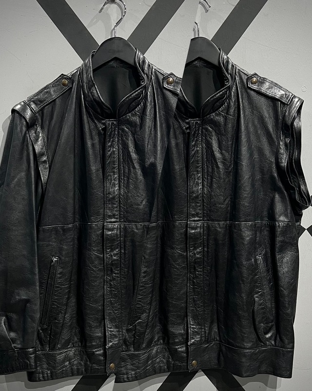 【X VINTAGE】“2WAY” Detachable Gimmick Vintage Leather Jacket