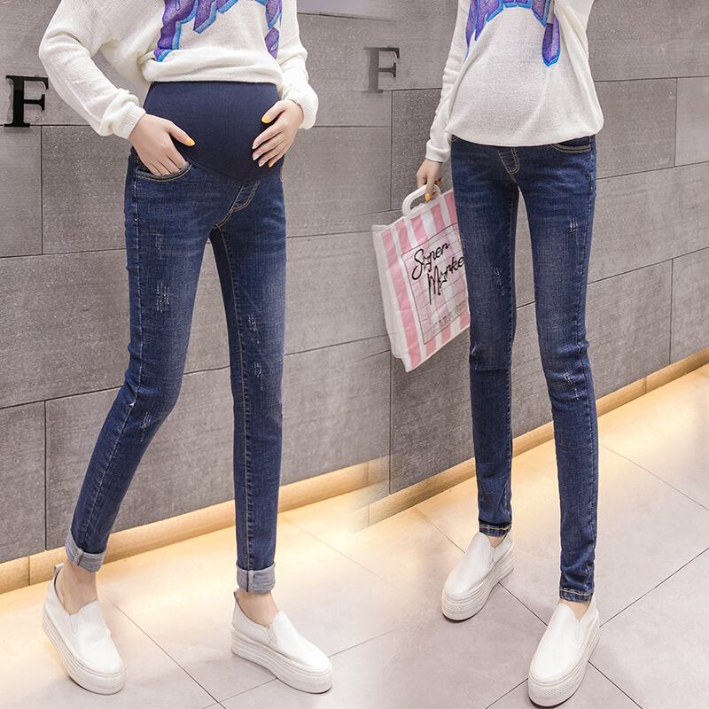 【新作】【送料無料】 妊娠パンツ春のマタニティジーンズマタニティパンツシックなママは薄いマタニティパンツを着ています スプリング 春物 AL expec318463042622