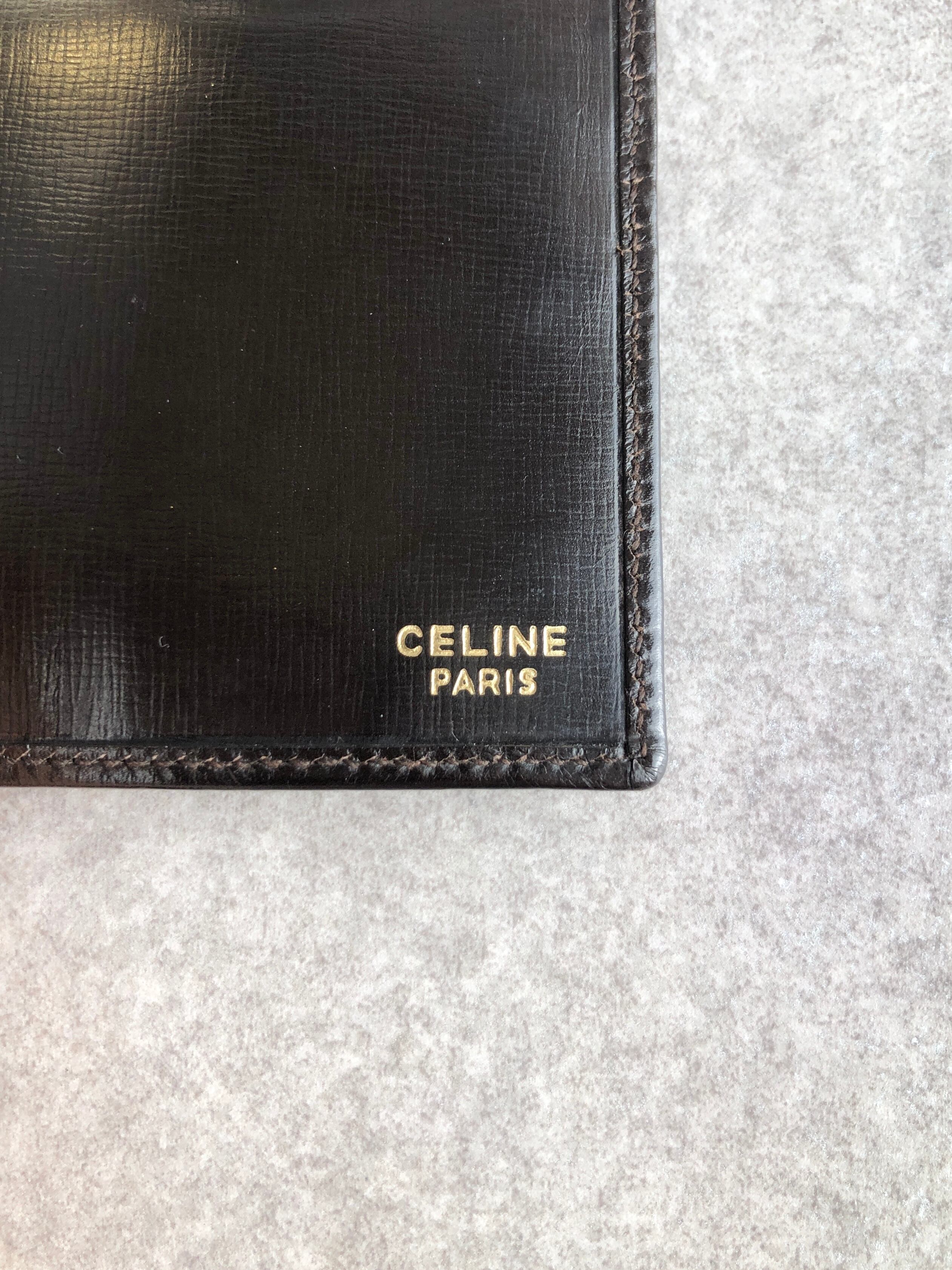 CELINE セリーヌ 財布 ブラック ガンチーニ レザー 長財布 vintage