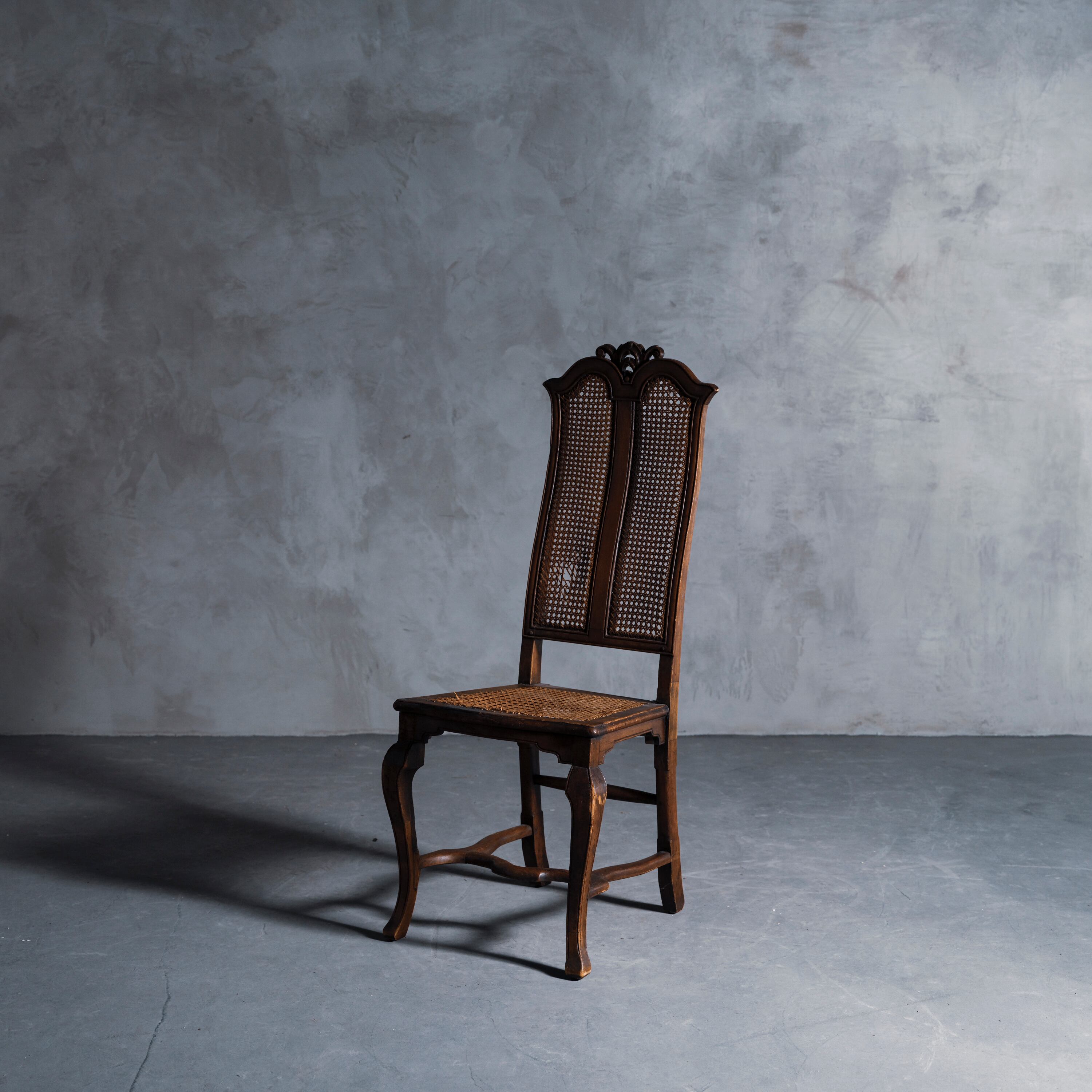 チェア/ハイバックラタンチェアー/ラタンシート/アンティーク椅子/フランス家具/海外インテリア