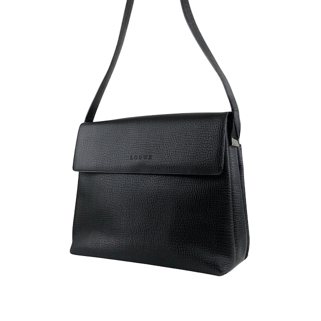 LOEWE ロエベ ショルダーバッグ ブラック ロゴ レザー ワンショルダーバッグ vintage ヴィンテージ オールド htcz22