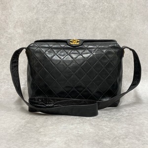 CHANEL シャネル マトラッセ ショルダーバッグ ラムスキン ブラック 6439-202204