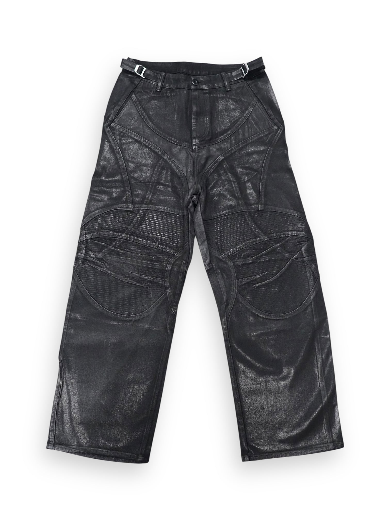 【PLANET STUDIO】Wax Coating Switching Baggy Denim Pants
