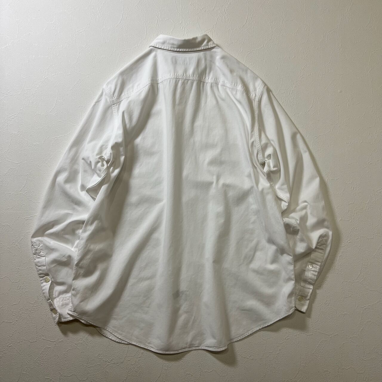 90s Ralph Lauren 無地 ガチャポケ エポレット 猫目ボタン 長袖シャツ