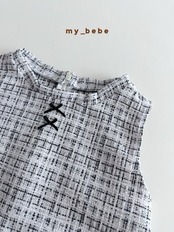 韓国子供服 / Mybebe / リボンツイードワンピース *XS~XL*