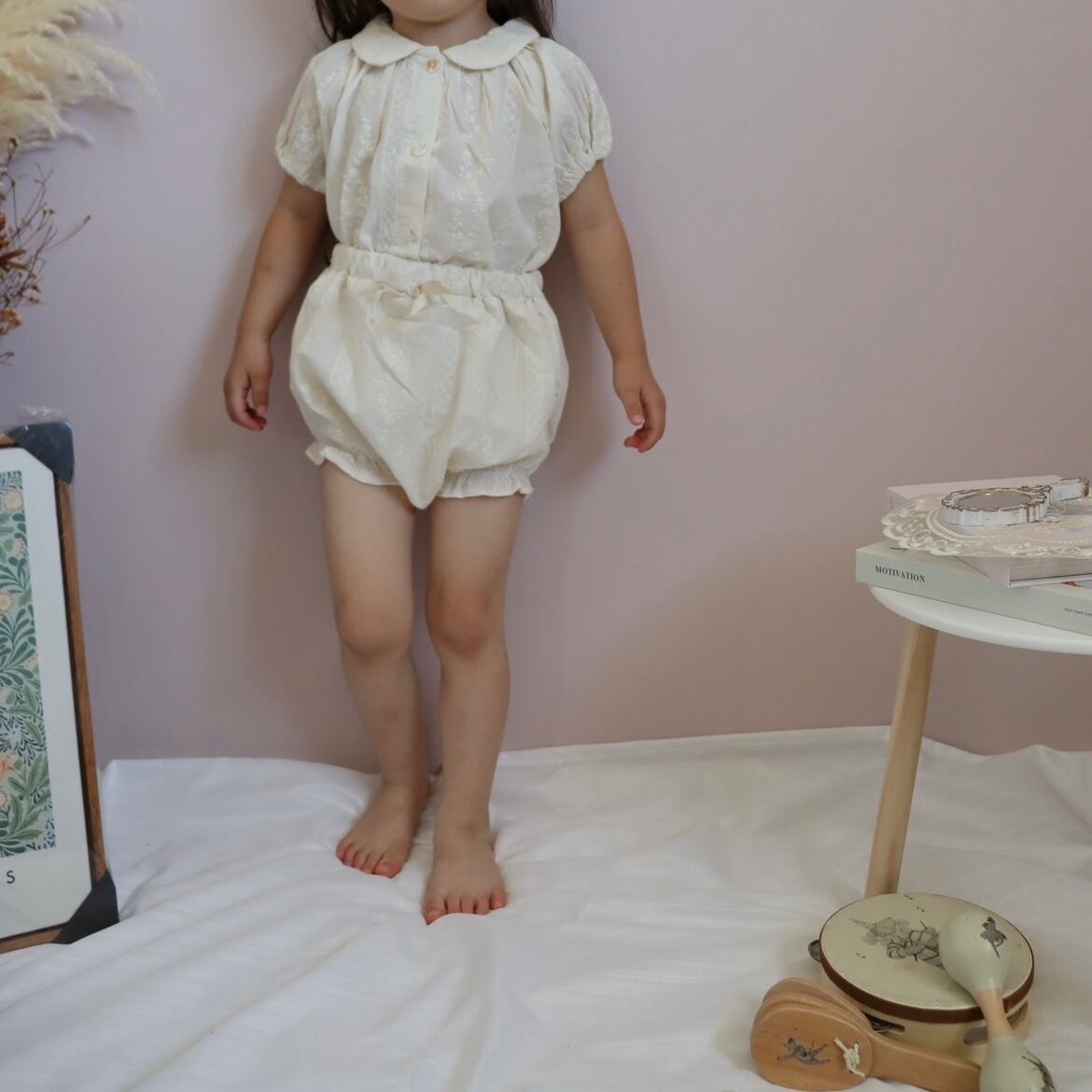 【取寄】普段使いからフォーマルまで可愛く着れるレース刺繍セットアップ