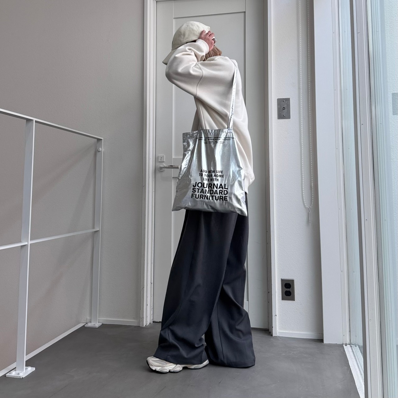 【鹿児島先行販売】[EVOKE]裏起毛スウェットPO/エクリュ