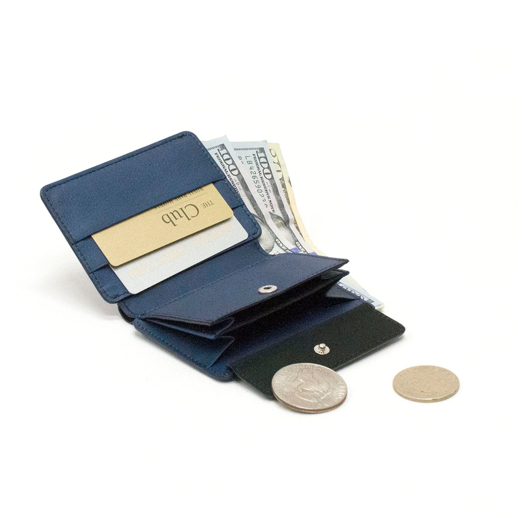 W410 本革 藍染め 絞り Wallet(財布) Indigo-W410 | Kinuya Indigo