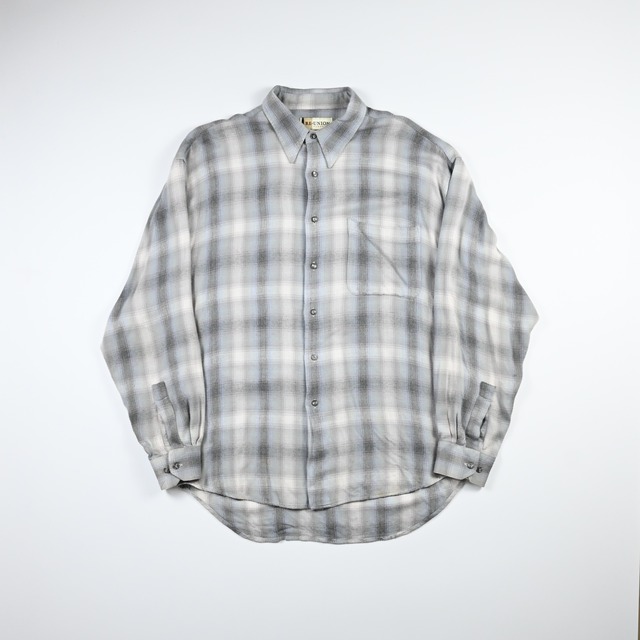 REUNION Rayon Ombre Check Shirt
